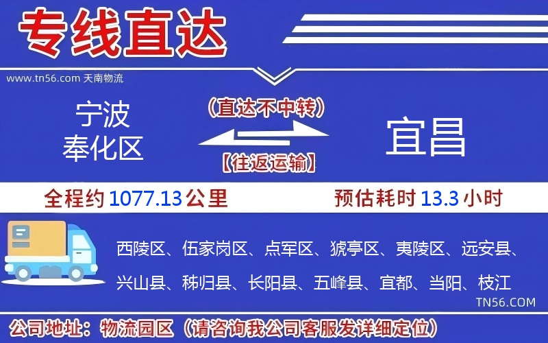 寧波奉化區到宜昌物流公司 寧波奉化區到宜昌物流公司