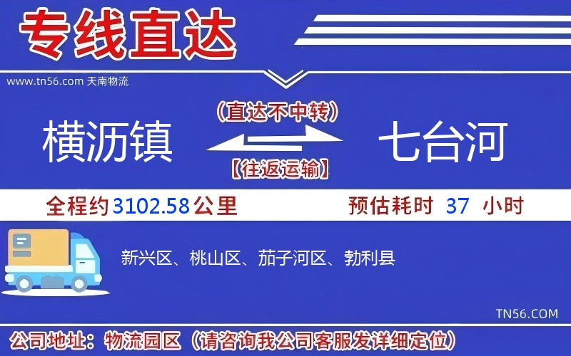 橫瀝鎮到七臺河物流公司 橫瀝鎮到七臺河物流公司