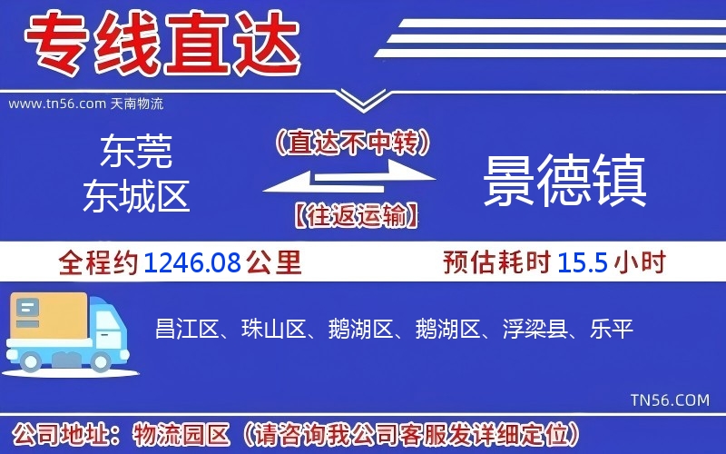 東莞東城區到景德鎮物流公司