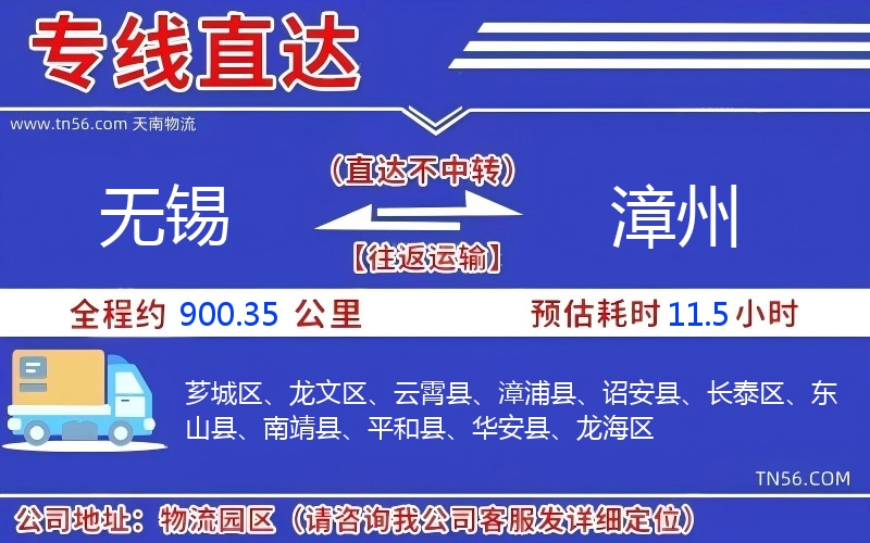無錫到漳州物流公司