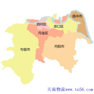 東莞到鎮江市物流地圖